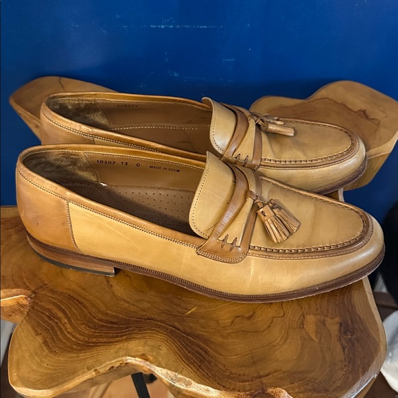 Men\'s E.T. Wright Tan Leather Loafers with Tassels Size 13 D main image 4